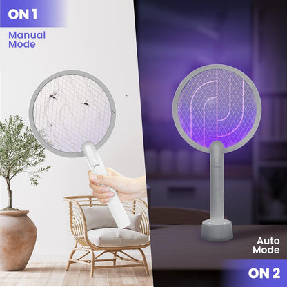 LiBa Electric Fly Swatter Racket, 2 in 1 Electric Bug Zapper USB Rechargeable, 4000V Indoor Outdoor Mosquito Zapper with 5 Layer Safety Mesh, Cordless Insect Killer Trap Home Office Camping Patio