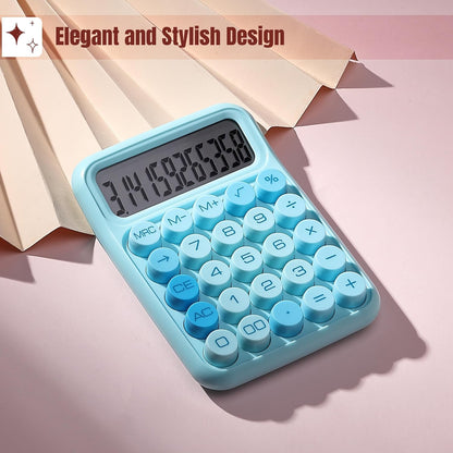 Mr. Pen- Mechanical Switch Calculator, 12 Digits, Large LCD Display, Orange With Big Buttons, Desktop, Cute and Aesthetic Design