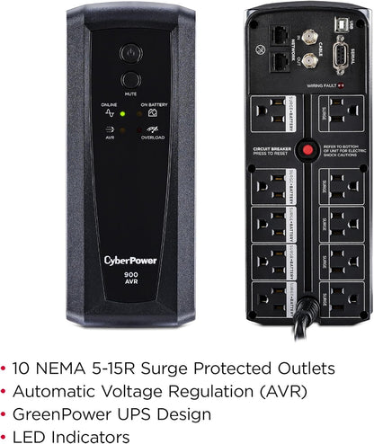 CyberPower CP685AVRG AVR UPS System, 685VA/390W, 8 Outlets, Compact