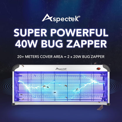 ASPECTEK 40W Insect Fly Killer - Indoor Use,Effective Against Flies, Moths, Mosquitos, Cockroaches, Wasps, Beetles and Bugs