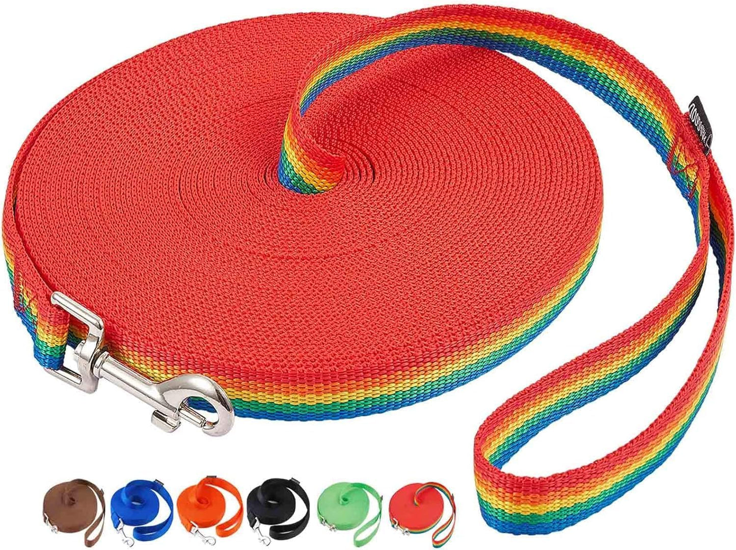 AMAGOOD Dog/Puppy Obedience Recall Training Agility Lead-15 ft 20 ft 30 ft 50 ft Long Leash-for Dog Training,Tie Out,Play,Safety,Camping (15 feet, Black)
