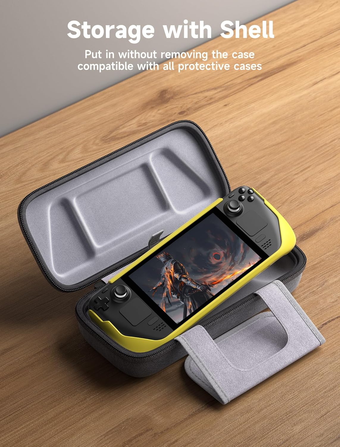JSAUX Carrying Case Compatible with Steam Deck, Protective Hard Shell Carry Case Built-in Charger & Docking Station Storage(Upgrade), Portable Travel Case for Steam Deck Console & Accessories-BG0106A