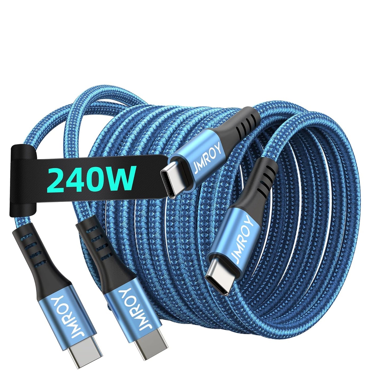 USB C to USB C Charger Cable 240W [2Pack 6FT] Type C Cable Fast Charge for MacBook, iPhone 15/Pro/Plus/Max, MacBook Pro/Air, Samsung Galaxy S23, Google Pixel