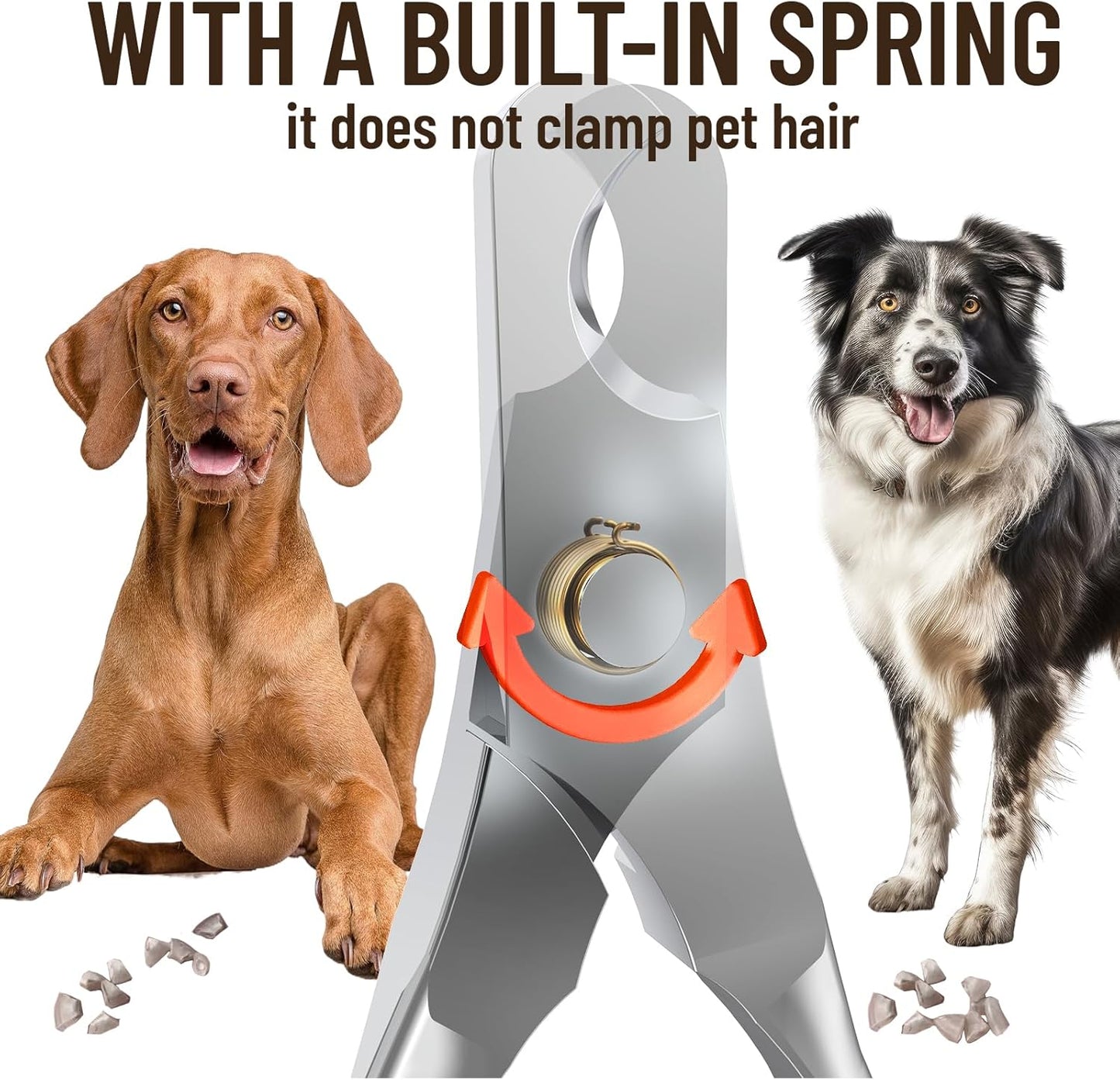 Dog Nail Clippers - All Steel Material, Built-in Spring,Heavy Duty Dog Nail Trimmer Full Metal Razor Sharp Professional for All Dogs Cats with Thick Toena,Dog Nail Trimmers