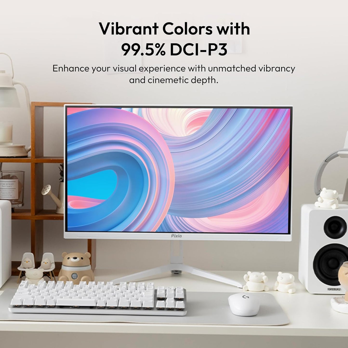 Pixio PX248 Wave 24 inch 200Hz Refresh Rate FHD 1080p Resolution Fast IPS Panel 1ms GTG Response Time Adaptive Sync Gaming Monitor with Adaptive Sync