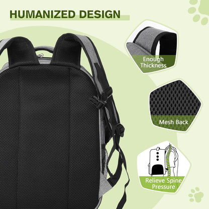 Pecute Cat Backpack up to 13 lbs, Cat Backpack Carrier with Breathable Scratch-Resistant Mesh, Visible Window, 2 Side Openings, Backpack for Cats, Puppies or Rabbits,Great for Travel Hiking Camping