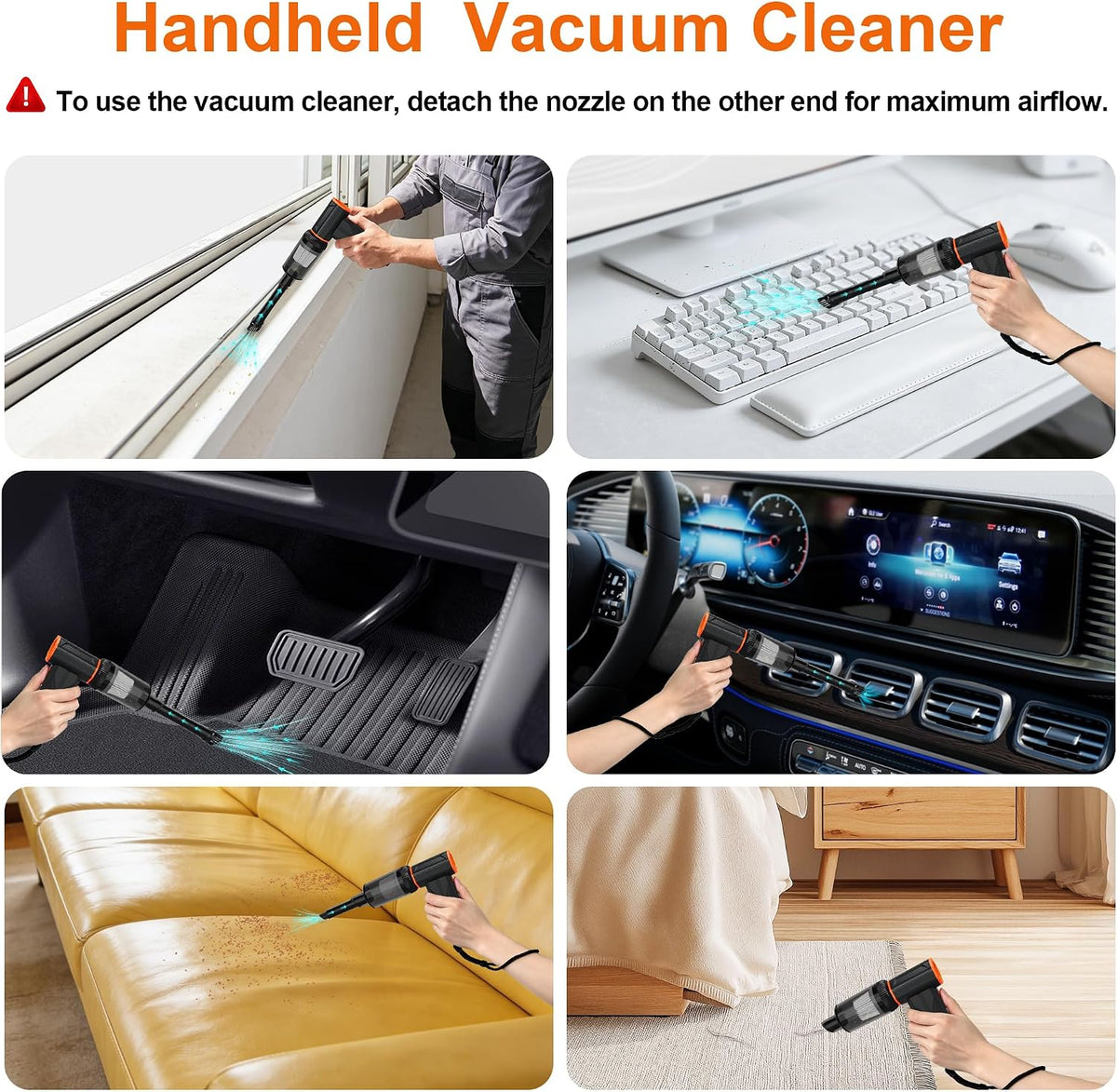 Compressed air Duster & Small Vacuum,150000RPM 3in1 Computer Vacuum Cleaner