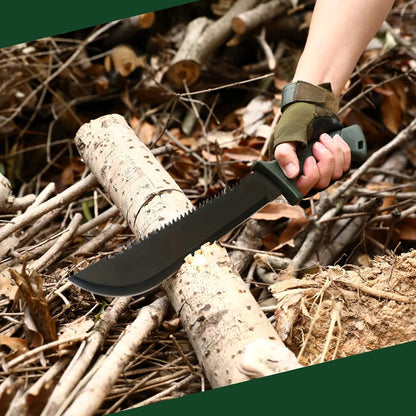 Mossy Oak Axe and Fixed Blade Knife with Sheath, One-Piece Camping Hatchet and Hunting Knife with Rope Handle, Includes Zoomable Tactical Flashlight and Many Other Tools, 15 Pieces Camping Tool Set