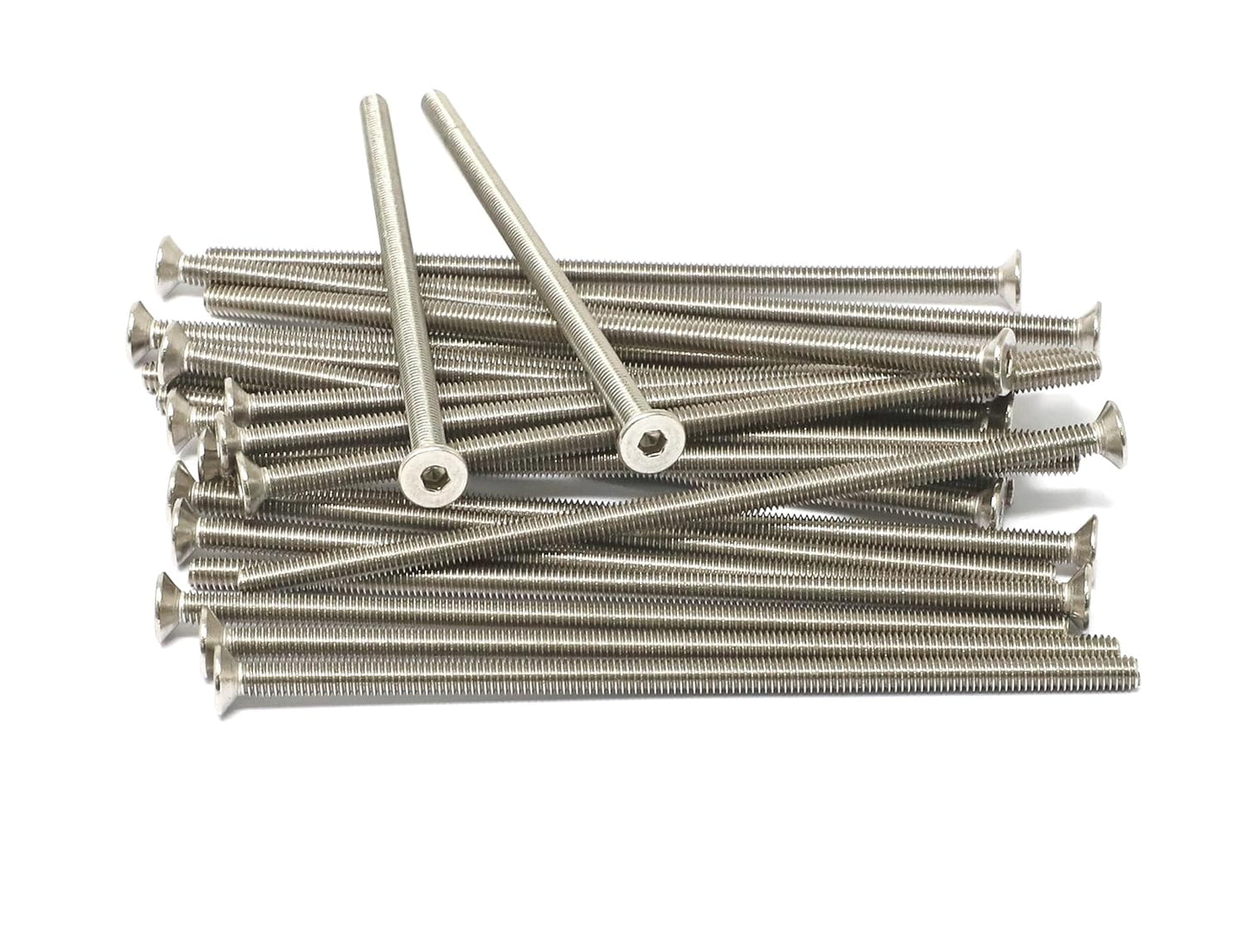 iexcell 5 Pcs M8 x 80mm Thread Pitch 1.25 mm Stainless Steel 304 Hex Socket Flat Head Cap Screws Bolts Kit