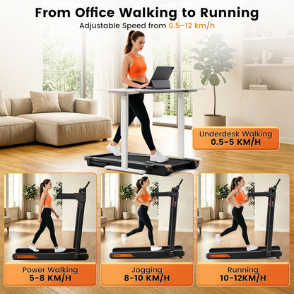 Mahrole Walking Pad with Vibration and lncline,Foldable Walking Pad Treadmill with Remote Control and APP,Powerful 3.0HP Servo Motor Treadmills for Home and Office