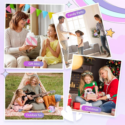 Karaoke Machine, Portable Bluetooth Karaoke Speaker with 2 Wireless Microphones and Party Lights for Kids and Adults, Birthday Gifts for Girls Boys Family Home Party (Beige2)