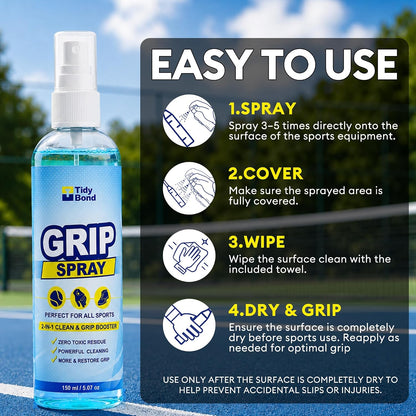 2-in-1 Grip Spray & Cleaner, Golf Grip Cleaner and Restorer for Clubs, Basketball Shoe Grip Spray, Football Glove Grip Spray, Restores Shoe & Glove Traction, Removes Dirt, Sweat & Oil