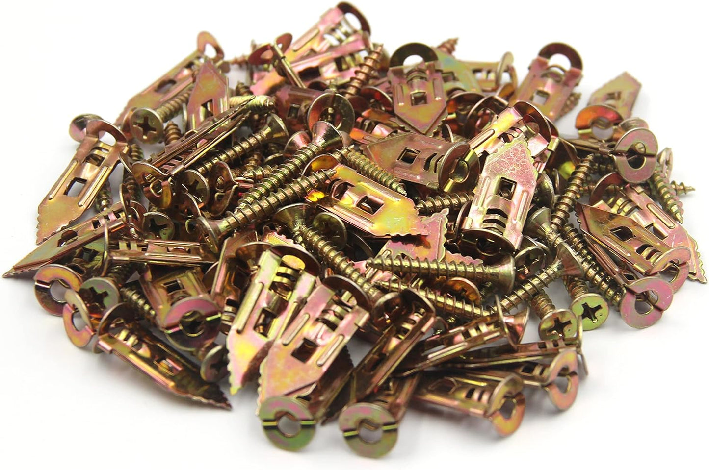 ISPINNER 140pcs 12x30mm Self Drilling Drywall Anchors with Screws Kit, No Drill or Holes in Wall, Hangs up to 66 lbs