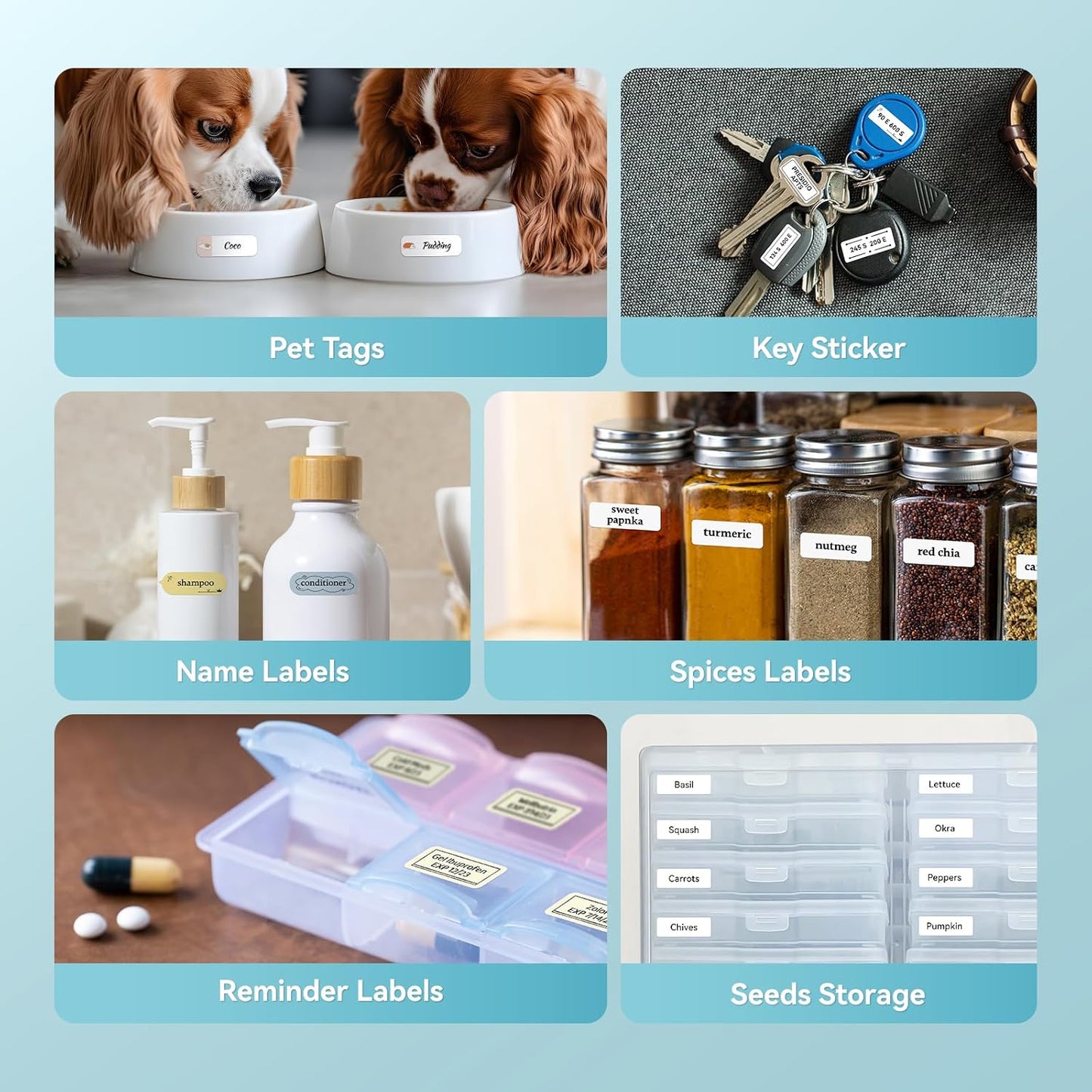 NIIMBOT D110 Mini Label Maker Machine with Tape(Pre-Cut Size 12x40mm), Portable Bluetooth Sticker Printer, Inkless Automatic Feeding One-Touch Custom Printing, Compatible with Phone Only