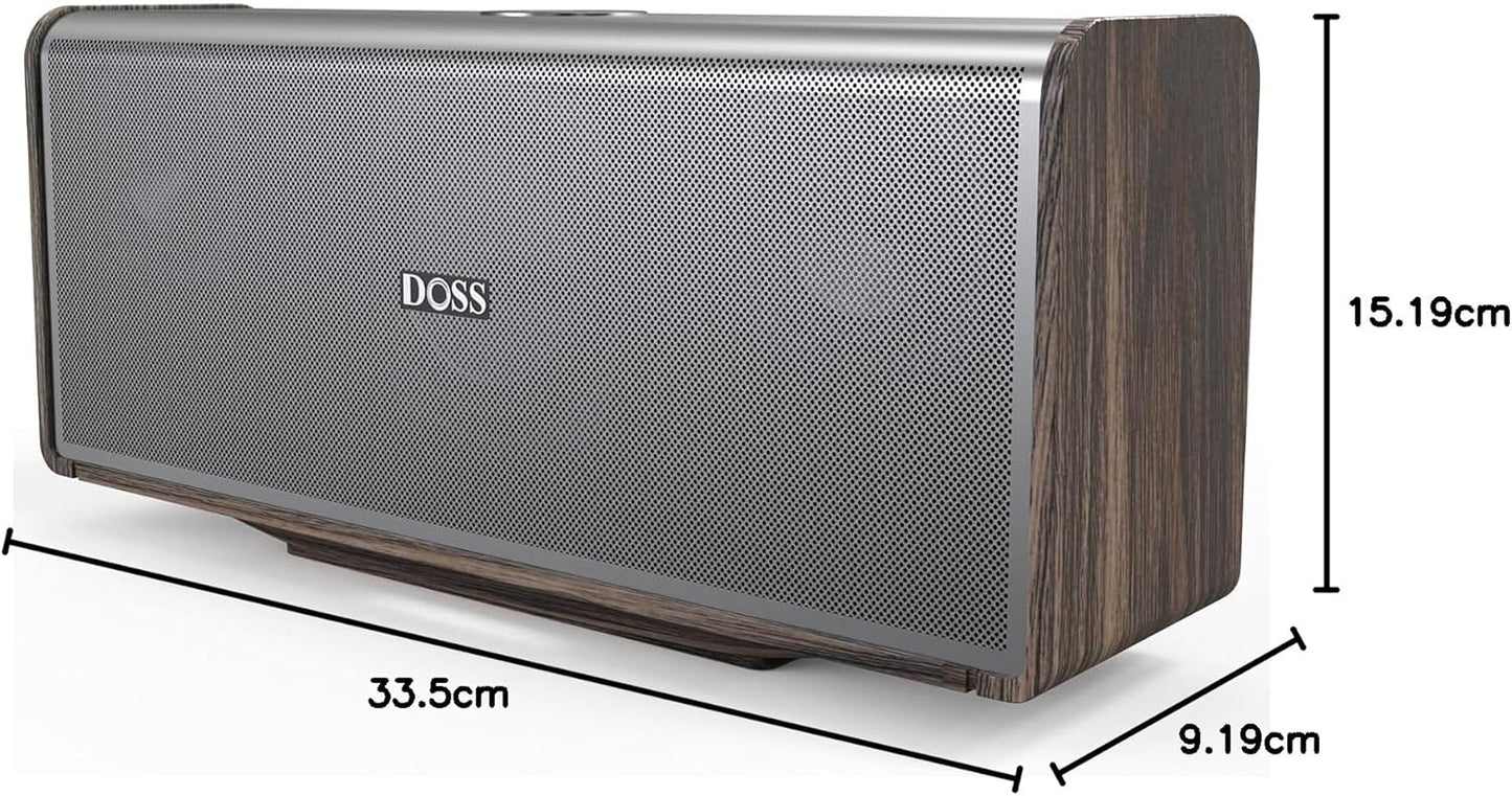 DOSS SoundBox Ultra Bluetooth Speaker with 2.1 Sound Channel Audio, 80W Superior Sound with Deep Bass, Two DSP Technologies, 18H Playtime, BT 5.3, Wireless for Home, Office, Bedroom-Gold