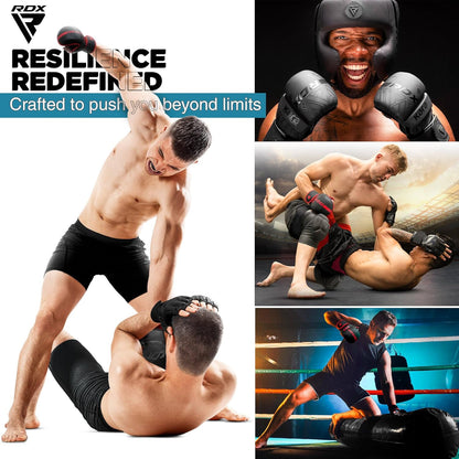 RDX MMA Gloves Sparring Grappling, Hybrid Open Palm Martial Arts Mitts Men Women, Maya Hide Leather Wrist Support, Cage Fighting Combat Sports, Muay Thai Training, Punching Bag and Kickboxing