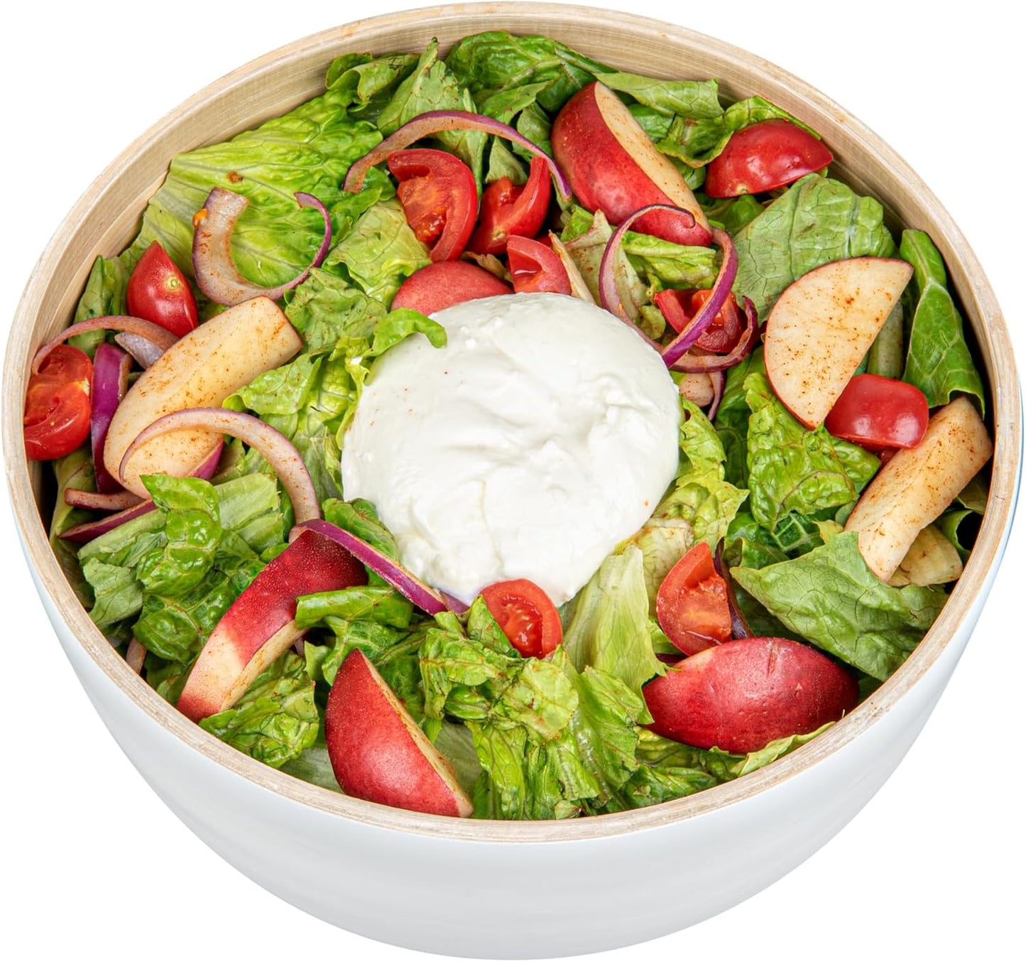 Restaurantware-Bambuddha 51 Ounce Extra Large Salad Bowl, 1 Heavy-Duty Round Salad Bowl - Sustainable, Reusable, Blue Bamboo Serving Dish, for Serving Salads, Fruits, and Appetizers