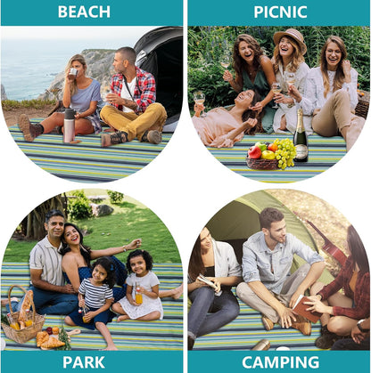 Habaylin Picnic Blanket Large, 79"X79" Waterproof Extra Large Beach Blanket, Foldable Picnic Blanket for Hiking, Party, Camping on Grass Sandproof Handy Picnic Mat