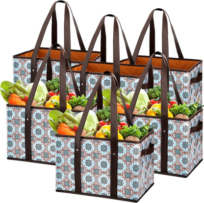 Purilite Select™ Heavy-Duty Reusable Grocery Tote Box Bags – 4 Gallon Capacity