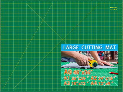 WORKLION 24" x 36" Large Self Healing PVC Cutting Mat, Double Sided, Gridded Rotary Cutting Board for Craft, Fabric, Quilting, Sewing, Scrapbooking - Art Project…
