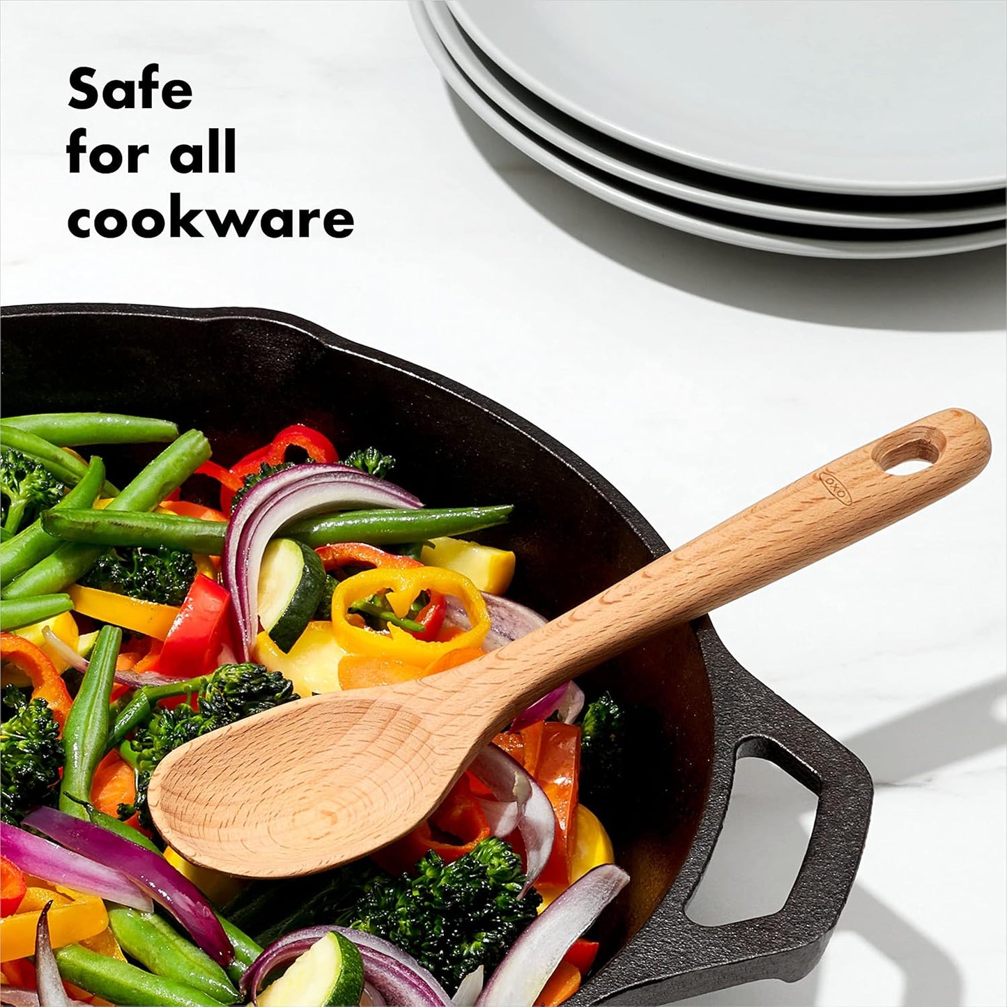 OXO Good Grips Wooden Spoon Set, 3-Piece, Brown