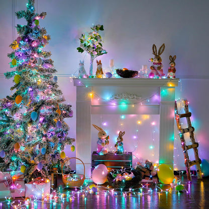 JMEXSUSS 66ft 200 LED Halloween Lights Outdoor, Orange String Lights Clear Wire, 8 Modes Orange Halloween Christmas String Lights Plug in for Tree Indoor Patio Garden Thanksgiving Decorations