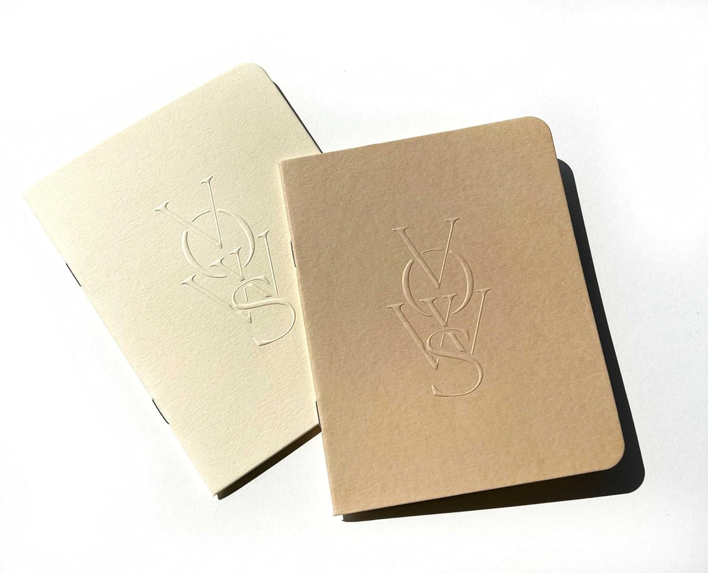 SOLE PAPER CO. Embossed Vow Books, His & Her Unisex, Vow Renwal, Bride & Groom, Wedding Vow Books, Couples Books, Hand Crafted Modern Books (Vellum)