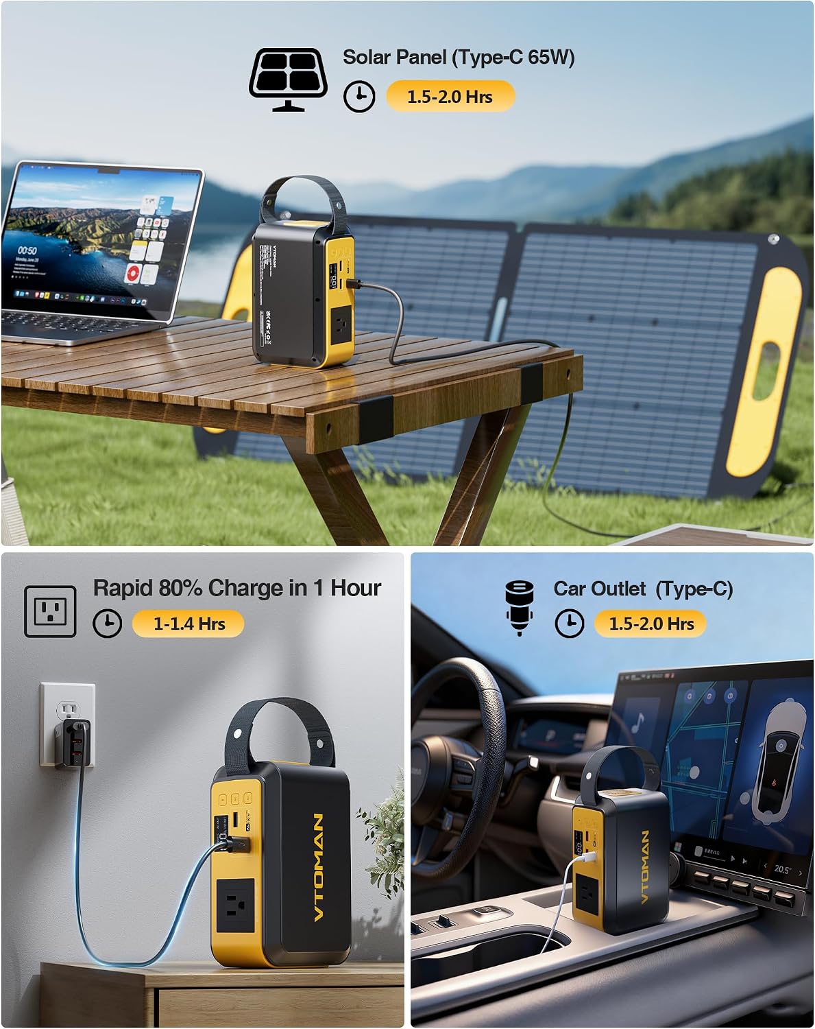 VTOMAN Jump100 89.6Wh LiFePO4 Portable Power Station 100W AC PD65W Type-C