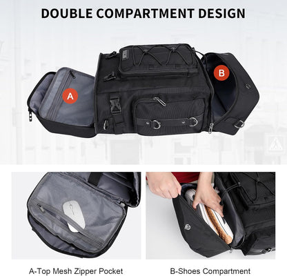 WITZMAN Travel Backpack for Men Women Carry on Bags for Airline Approved Convertible Duffle Luggage Backpack Shoe Compartment