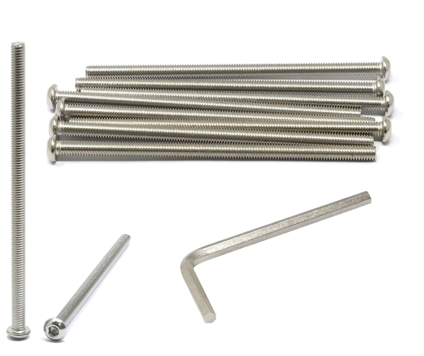 iexcell 50 Pcs M6 x 20mm Thread Pitch 1 mm Stainless Steel 304 Hex Socket Button Head Cap Screws Bolts Kit