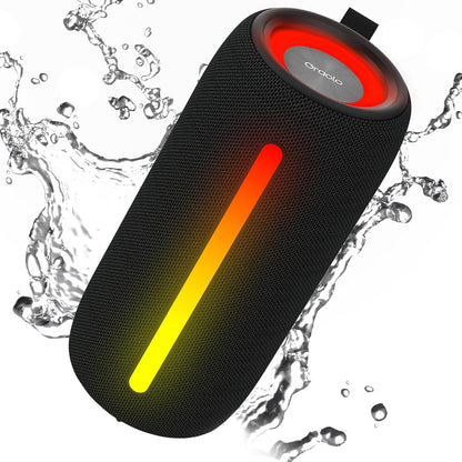 Oraolo Portable Bluetooth Speaker, Wireless Speaker with 24W Loud Stereo Sound, RGB Lights, TWS Pairing, Bluetooth 5.4, Support AUX/TF Card, IPX6 Waterproof Outdoor Speaker for Party Camping Home