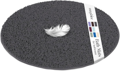 Soft Plush Chenille Bathroom Rug, Absorbent Microfiber Bath Mat, Machine Washable, Non-Slip Grip, Quick-Dry, Thick Shag Carpet Great for Bath, Shower Floor, Bedroom, or Door Mat (Beige, 17x24)