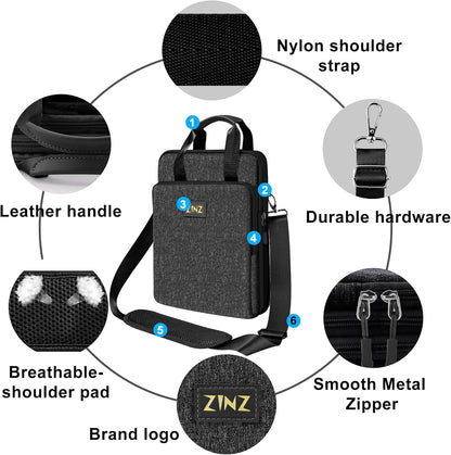 ZINZ Slim & Expandable Case 12.9 13 inch Travel Laptop Shoulder Bag for MacBook Air 13" M3/M2/M1, MacBook Pro 13" M2/M1, iPad Pro 12.9"/13"/11", iPad Air 13",L01G03 - PuriLite