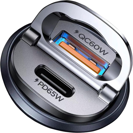 【Upgraded】 125W Car Charger USB C Super Fast Charging, [PD65W & QC60W][All Metal] MRGLAS Cigarette Lighter Car Charger, Car Accessories for iPhone 17 16 Pro Max Air iPad Samsung S25 Pixel 10