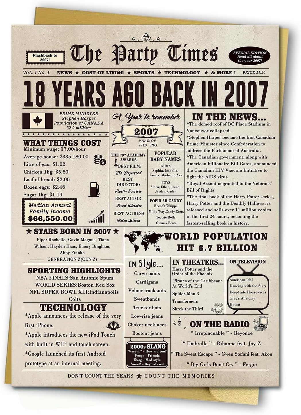 Large 50 Years Old Birthday Gifts for Women Men,Happy 50th Birthday Card for Husband Wife, Retro 50 Years Old Birthday Gifts for Mom Dad