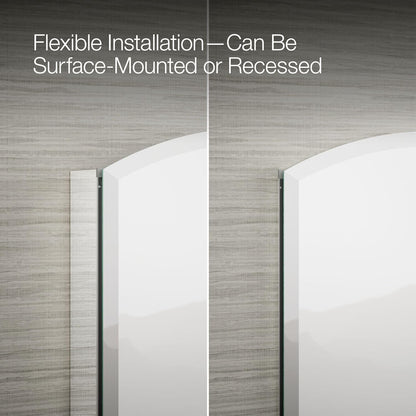 Kohler K-3073-Na Archer Frameless 20 Inch X 31 Inch Aluminum Bathroom Medicine Cabinet;; Recess or Surface Mount