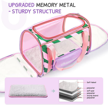 BurgeonNest Cat Carriers for Medium Cats Under 25 lbs, Pet Carrier for Cats with Unique Side Bag,Top Load Small Pet Carrier Soft-Sided Escape Proof with 4 Ventilated Windows