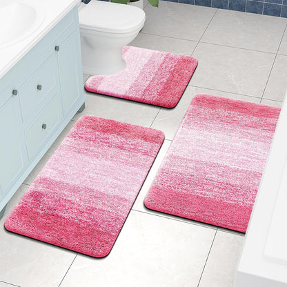 OLANLY Luxury Microfiber Bath Mat, Extra Soft and Absorbent Bathroom Mat, Non-Slip Plush Shaggy Bathroom Rug, Machine Wash Dry, Bath Rugs for Bathroom Floor, Tub and Shower, 16x24, Grey