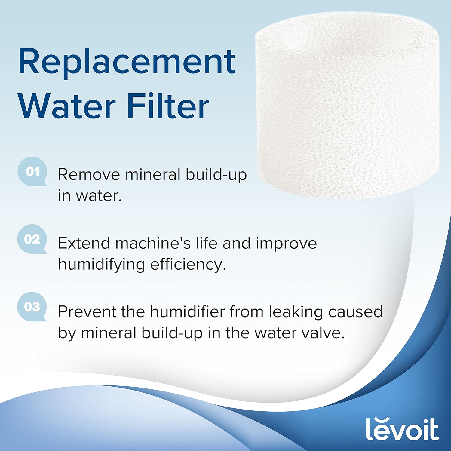10 Pack Humidifier Replacement Filters for Ultrasonic Cool Mist Humidifiers Fine Particle Water Filtration Accessories - PuriLite