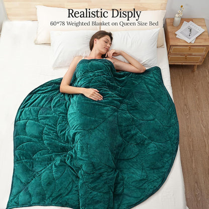 Weighted Blanket for Adults, 20 lbs, 60" x 78" washable Blankets, Green
