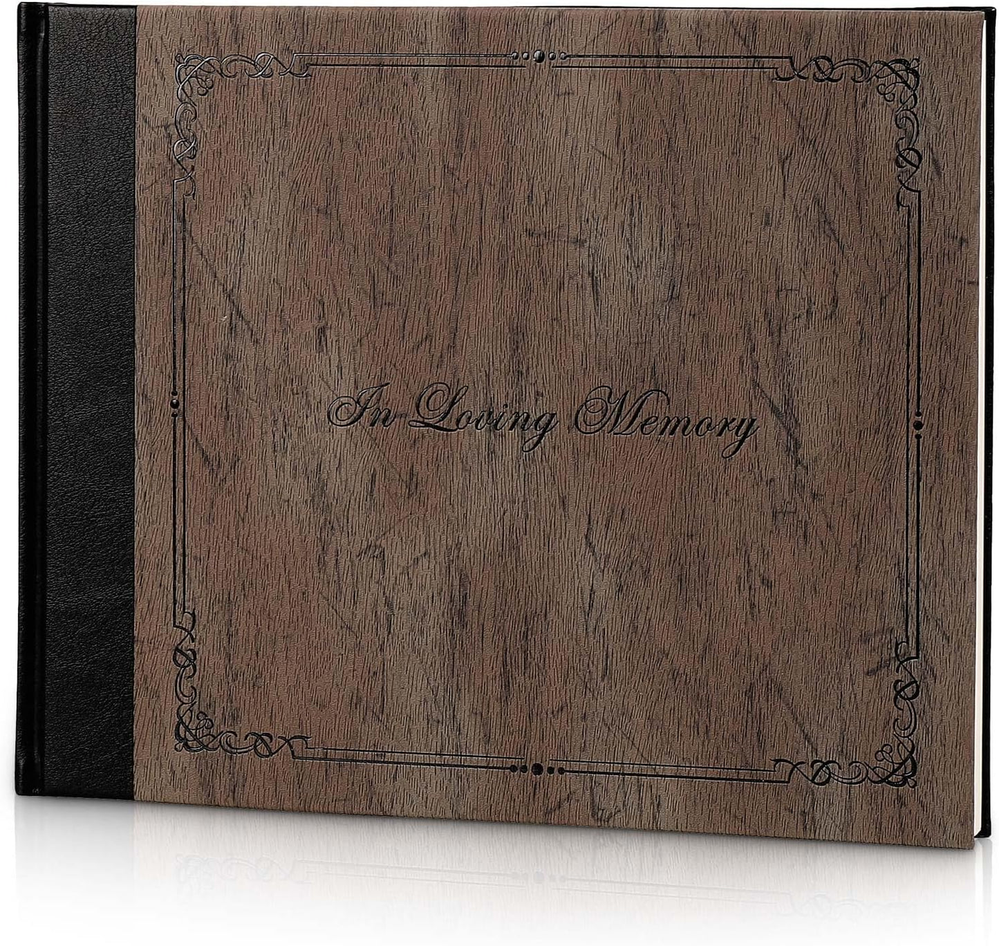 Funeral Guest Book for Memorial Service,Celebration of Life Guest Book for Funeral,Memorial Service Guest Book with 144 Pages， Brown 8X10″