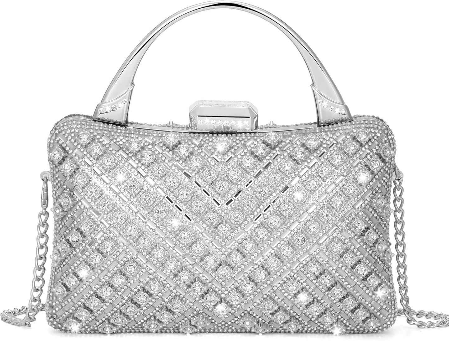 Elsblossion Clutch Purses for Women, Formal Evening Bag, Sparkly Rhinestone Purse for Party, Prom, Wedding