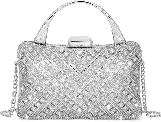 Elsblossion Clutch Purses for Women, Formal Evening Bag, Sparkly Rhinestone Purse for Party, Prom, Wedding