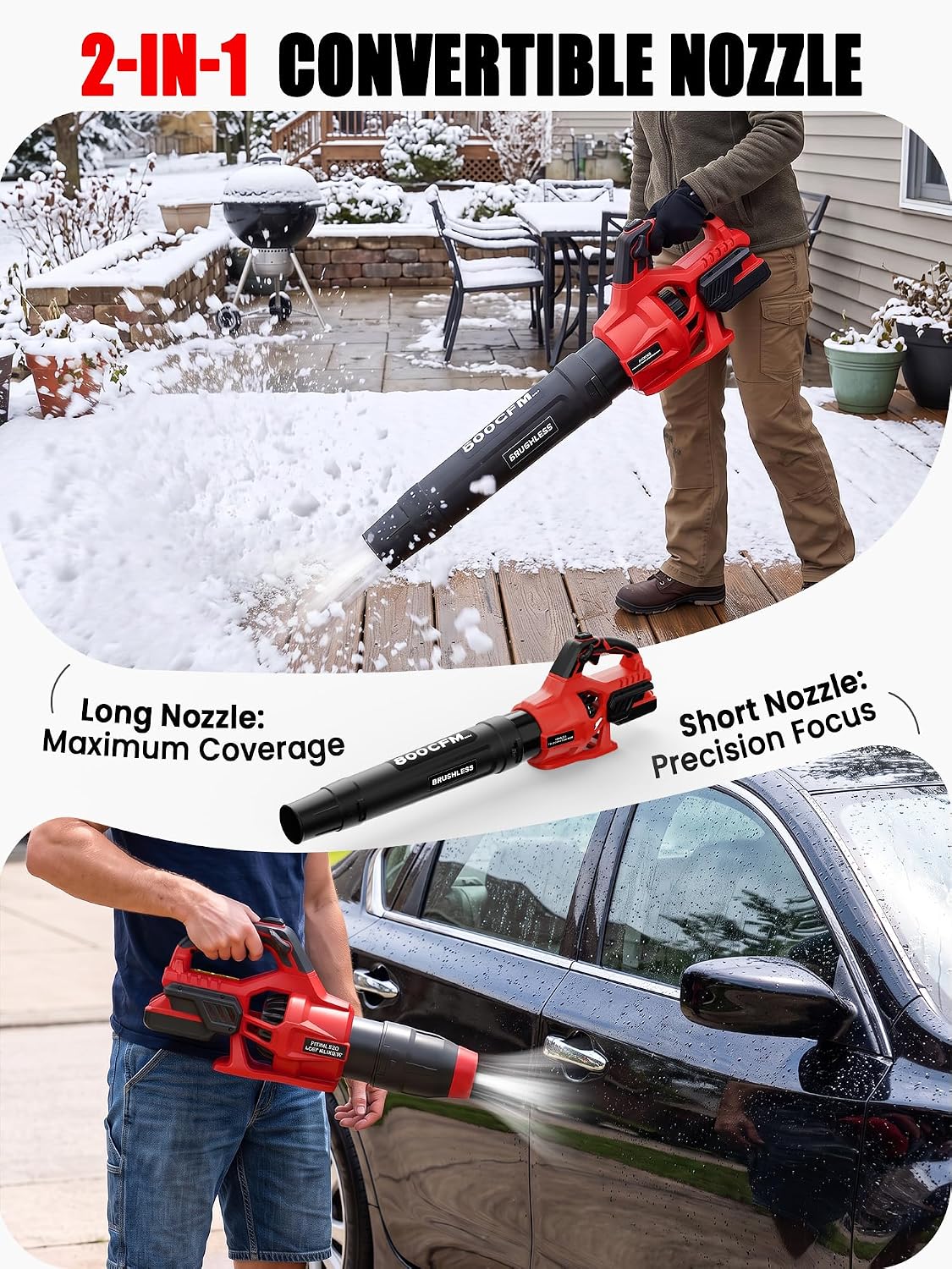 800 CFM Leaf Blower Cordless Compatible with Milwaukee 18V M18 Battery