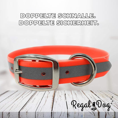 Regal Dog Products Heavy Duty Reflective Dog Collar – Adjustable and with Durable Metal Buckle and Rings Anti-Odor, chew Resistant, Waterproof Dog Collar for Small Medium and Large Dogs (Large, Pink)