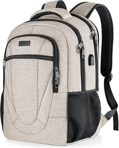 Backpack for Men and Women, School Backpacks for Teen Boys and Girls, Black Water Resistant Back Pack, Business Men Sturdy Computer Bag with USB Charging Port, Gifts
