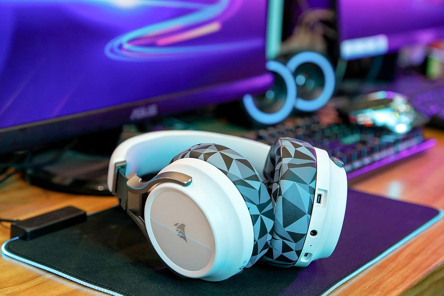 WC Upgraded Replacement Earpads for Corsair Virtuoso RGB Wireless Gaming Headset Made by Wicked Cushions | Improved Durability, Thickness, Softer Leather, and Sound Isolation | (90s Black)