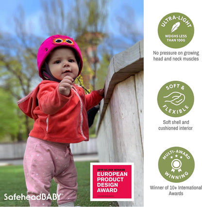 SafeheadBABY Award-Winning Soft Infant Head Protector for Crawling and Walking Expandable Lightweight Baby Safety Helmet 7–24 Months (Head Circ. 40–52 cm) - Giraffe Baby