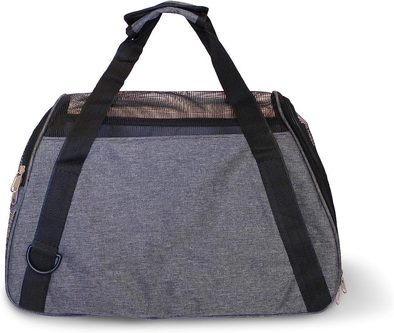 LuggageKing Soft-Sided Pet Carrier Travel Bag - Dog Carrier for Very Small Dogs, Medium-Sized Cat Carrier - Shoulder Strap, Buckle Zippers (M) (Dark Grey)
