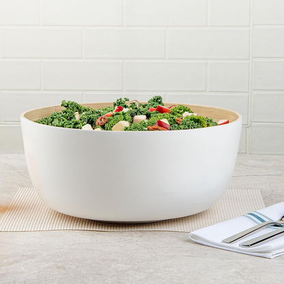 Restaurantware-Bambuddha 15 Ounce Small Salad Bowl, 1 Heavy-Duty Round Salad Bowl - Sustainable, Reusable, Black Bamboo Serving Dish, for Serving Salads, Fruits, and Appetizers